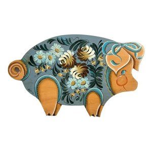 Pot Belly Pig Wood Cutting Board